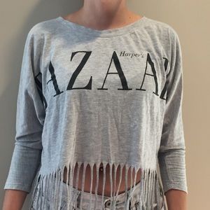Forever 21 Fringed Cropped Shirt